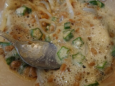 ご飯が進む！イカオクラ納豆ご飯